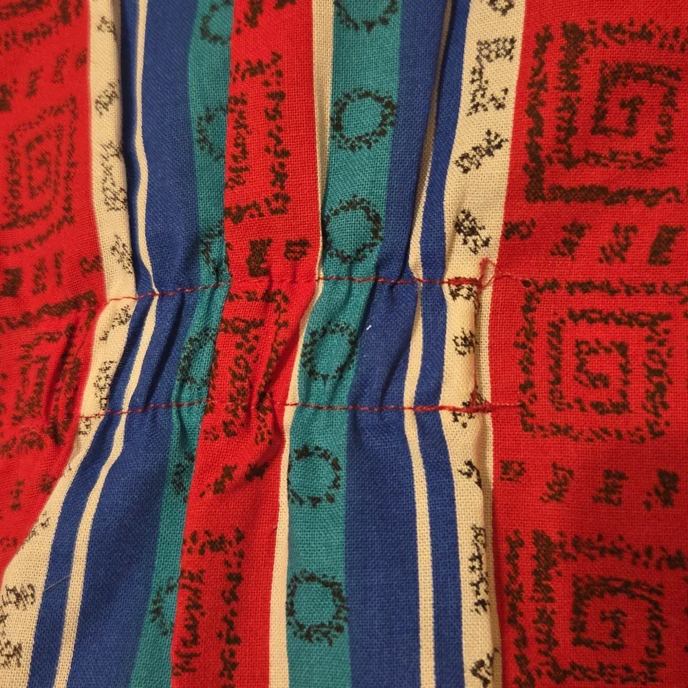 NWT 90s Vintage Kmart Colorful Baby Romper Playsuit Red & Blue Stripes 18 Months